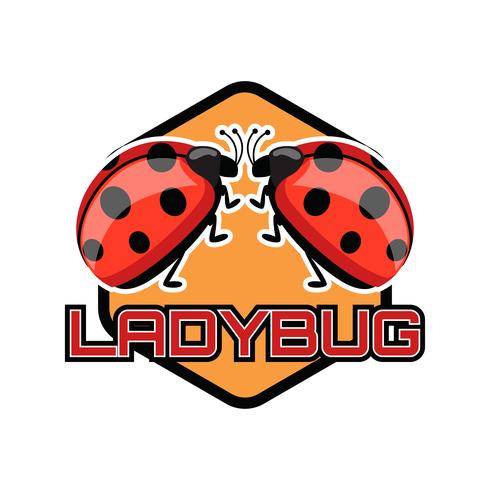 lady bug logo isolerad på vit bakgrund vektor