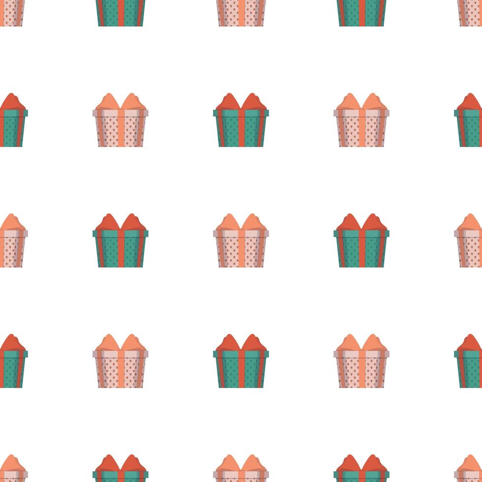 nahtloses Muster mit einem Geschenk. Hintergrund mit einer Geschenkbox. geeignet für Hintergründe, Karten und Geschenkpapier. gut zum thema neujahr, geburtstag und valentinstag. Vektor. vektor