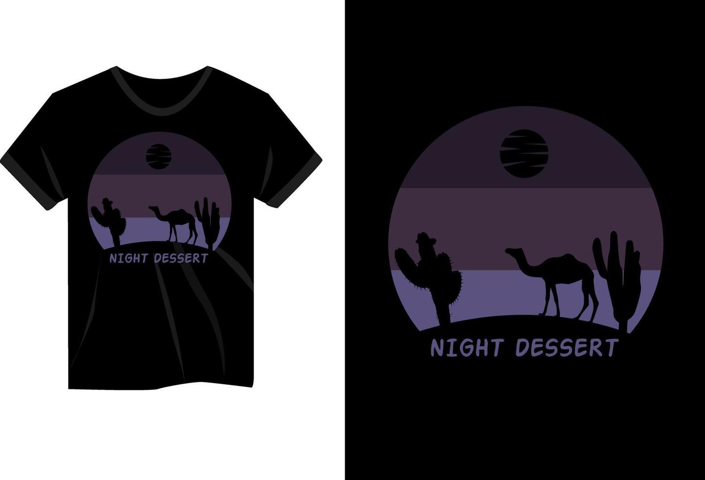 Nachtdessert Kamel Vintage T-Shirt Design vektor