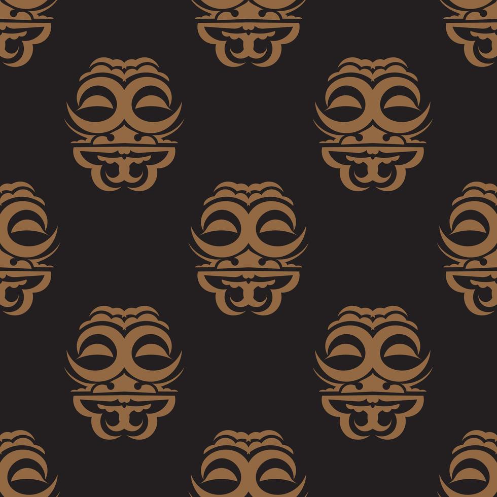 mörk bakgrund med masker av de polynesiska stammarna. vektor illustration.