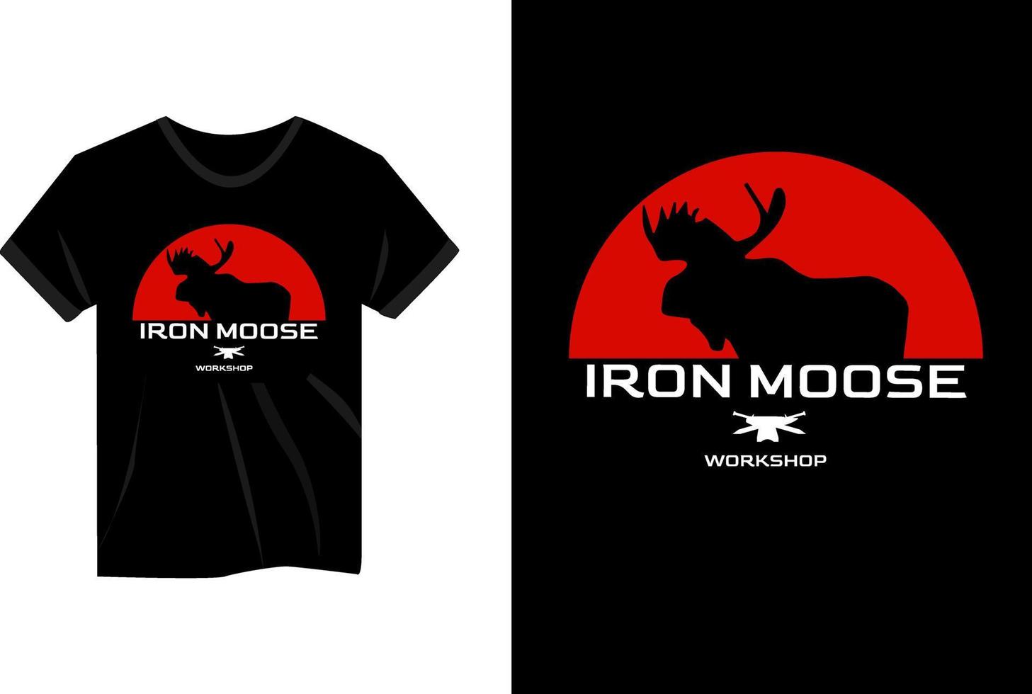 Iron Elch Workshop rotes T-Shirt Design vektor