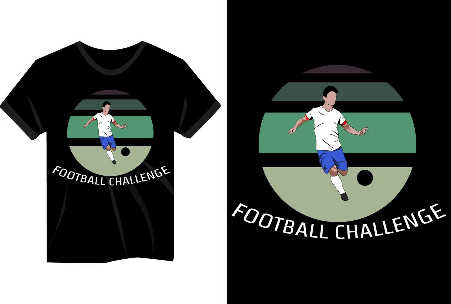 Fußballherausforderung Vintage-T-Shirt-Design vektor