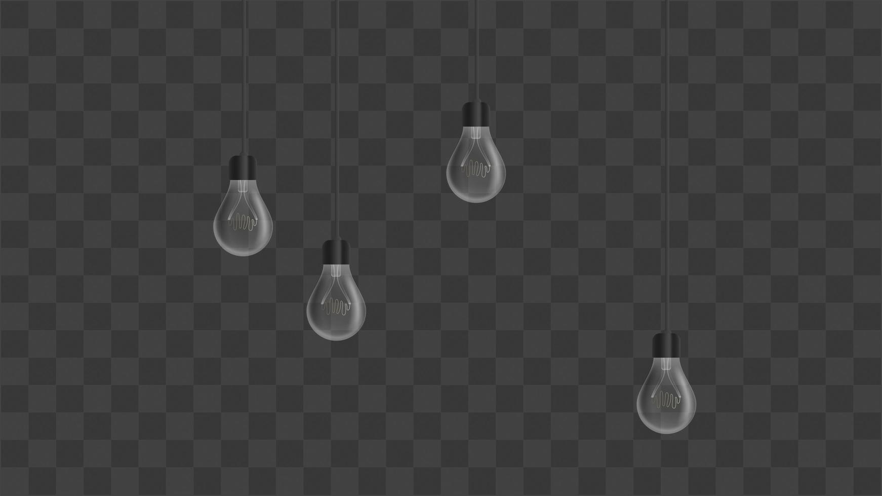realistiska glödlampor. loft stil ljuskrona. element för inredning. vektor illustration.