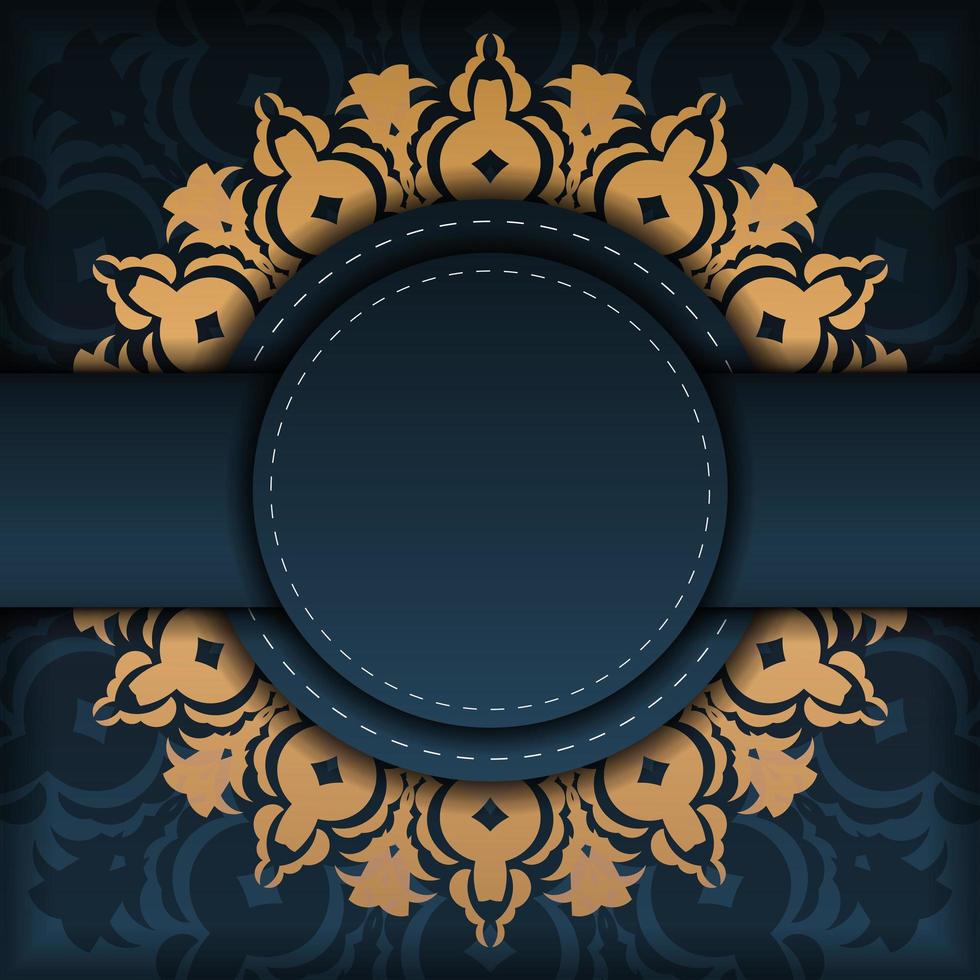 mörkblå mall för inbjudningskort med abstrakt prydnad. eleganta och klassiska element är bra för att dekorera. vektor illustration.