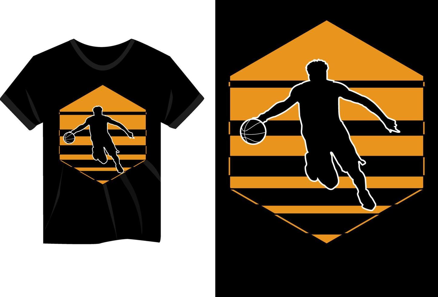 basketspelare vintage t-shirt design vektor