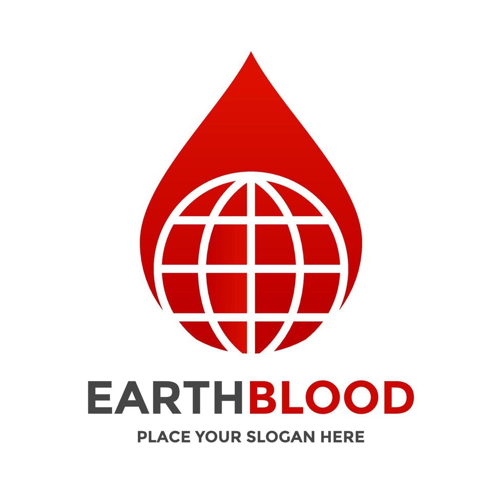 jorden blod vektor logotyp mall. denna design använder världssymbol. lämplig för medicinsk.