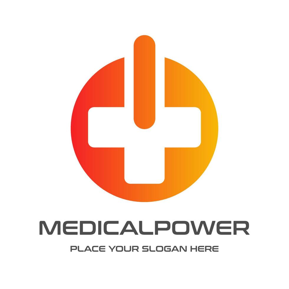 medicinsk makt vektor logotyp mall. denna design använda teknik symbol. lämplig för hälsan.