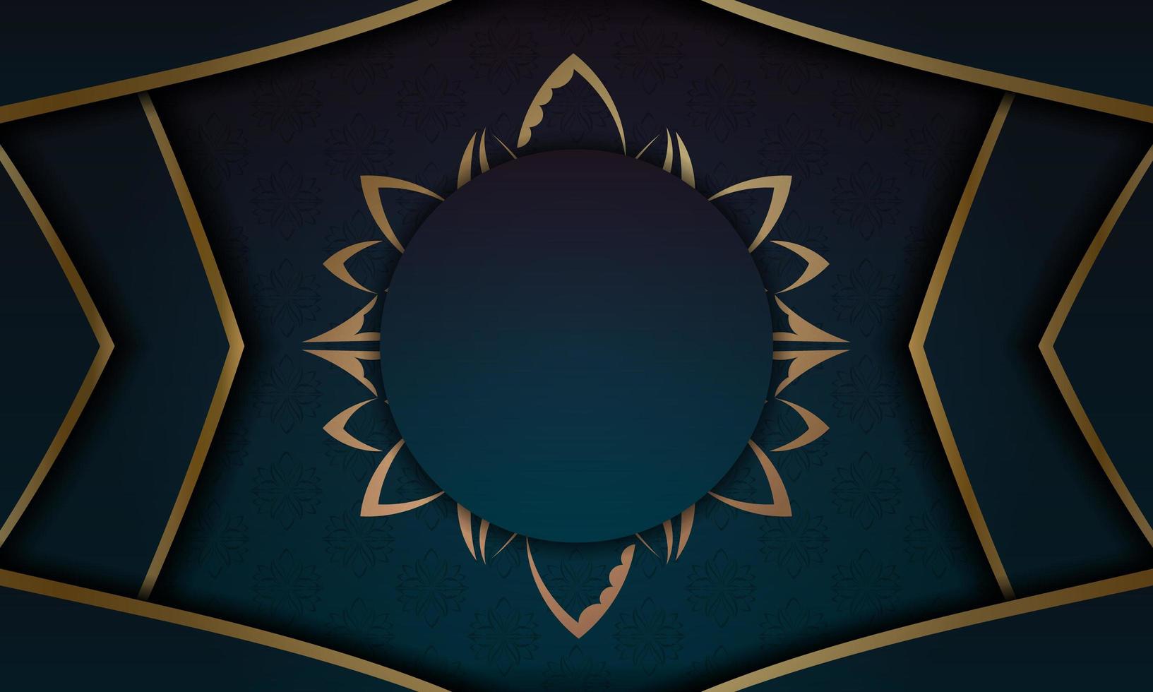 blauer Hintergrund mit Farbverlauf mit indischem Goldmuster für das Design unter Ihrem Logo vektor