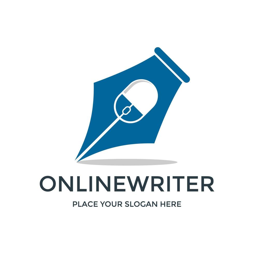 online författare vektor logotyp mall. denna design använder mussymbol. lämplig för författare eller frilansare.