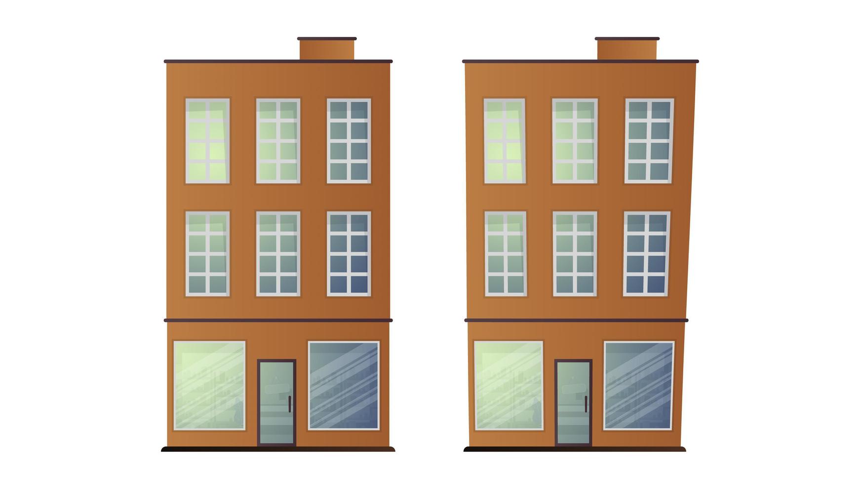 Vektor-Illustration von Hochhäusern. Gebäude für die Gestaltung der Stadt. isoliert auf weißem Hintergrund. vektor