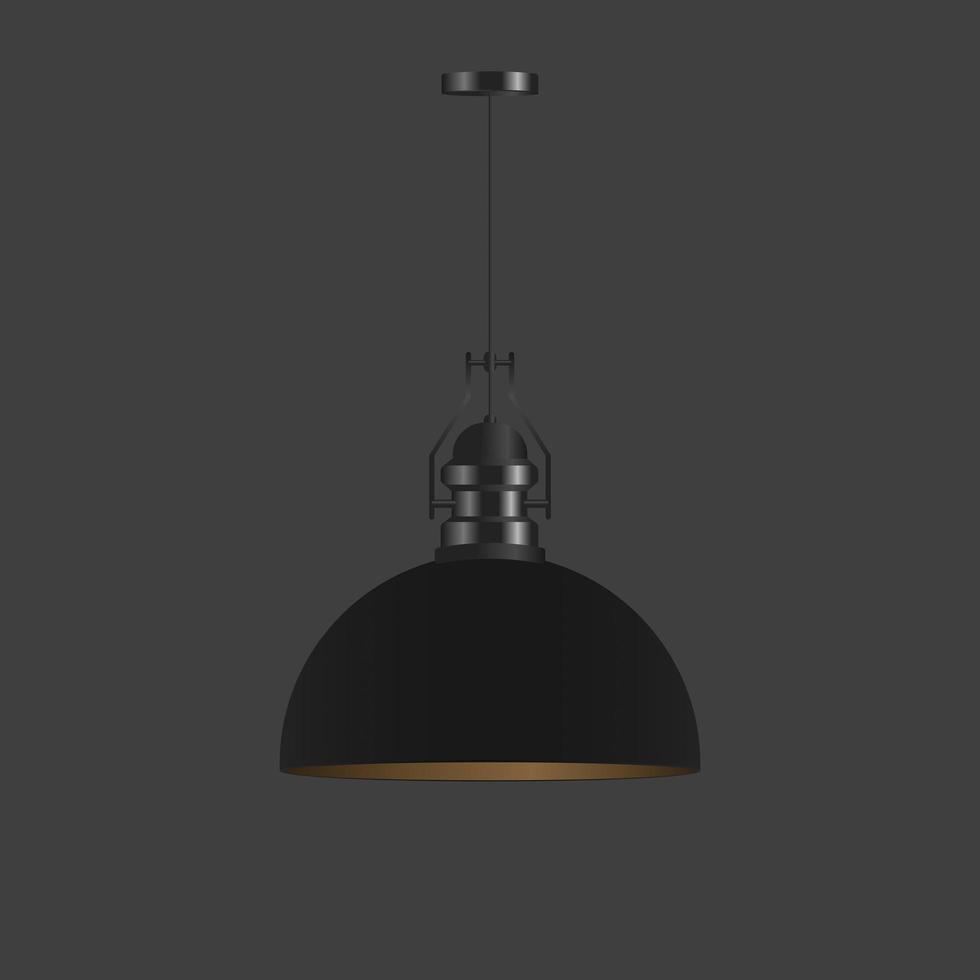 schwarze Pendelleuchte. realistische Loftlampe. Vektor-Illustration vektor