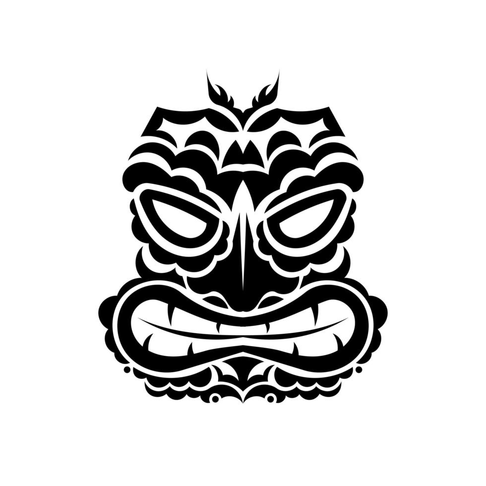 Maske im samoanischen Stil. Tätowierung oder Druck im polynesischen Stil. Vektor