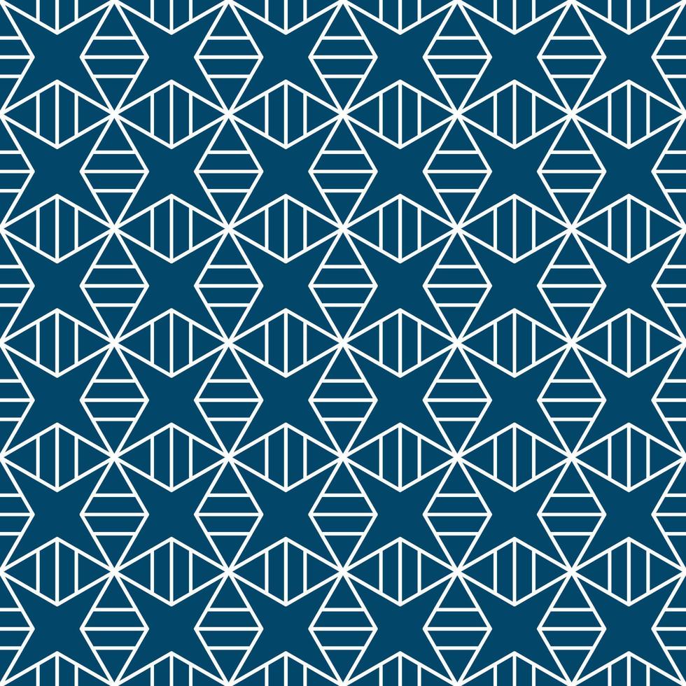 Indigo Blue Star Quadrat Muster nahtlose Hintergrund. vektor