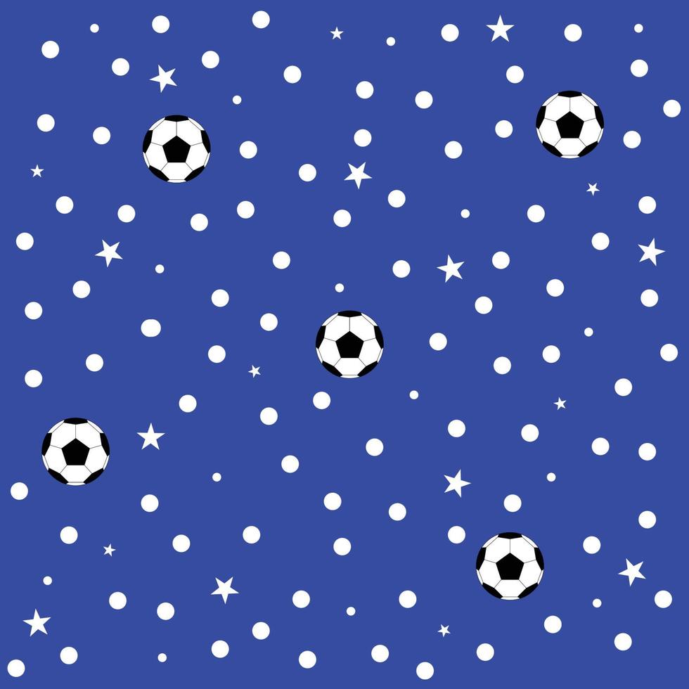 fotboll boll stjärna prickiga blå bakgrund vektor
