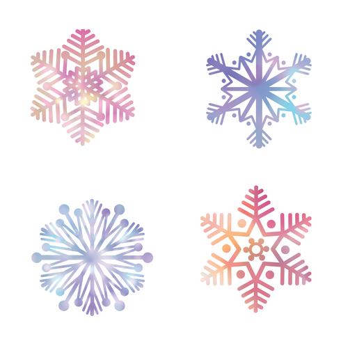 Schneeflocke gesetzt. Schnee-Icons Winterurlaub Zeichen. Weihnachtssymbole vektor