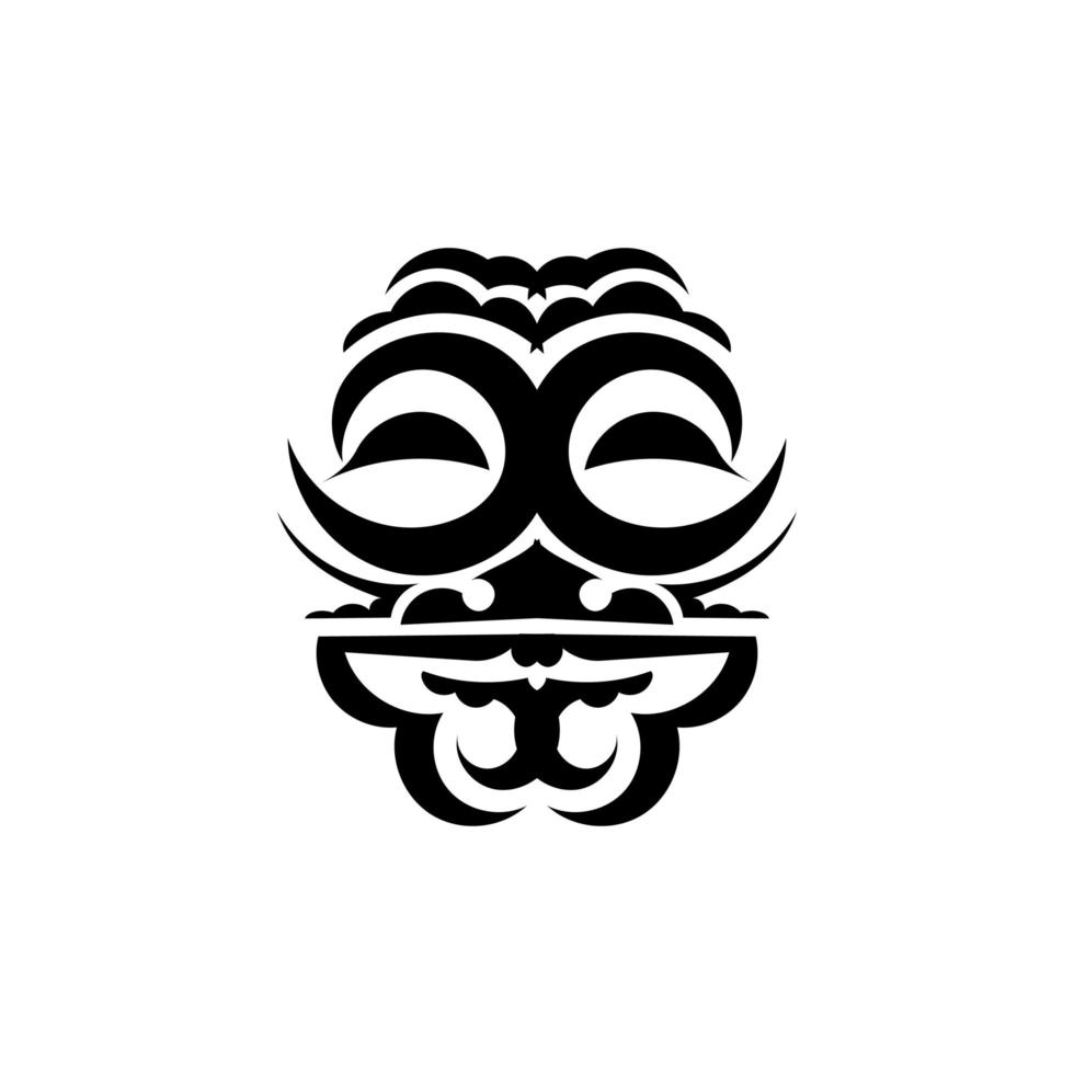 mask ansikte tatuering prydnad maori stil. traditionell afrikansk ritualmask. tiki moko. totem vektor design.