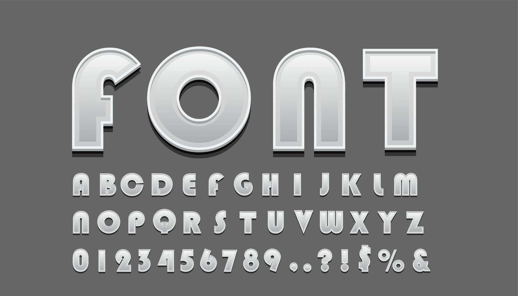 Satz von Buchstaben aus Metall. Typografie design.eps10 Vektor. vektor