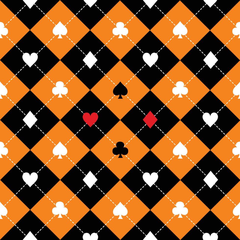 Karte passt orange schwarz weiß Schachbrett Diamant Hintergrund vektor