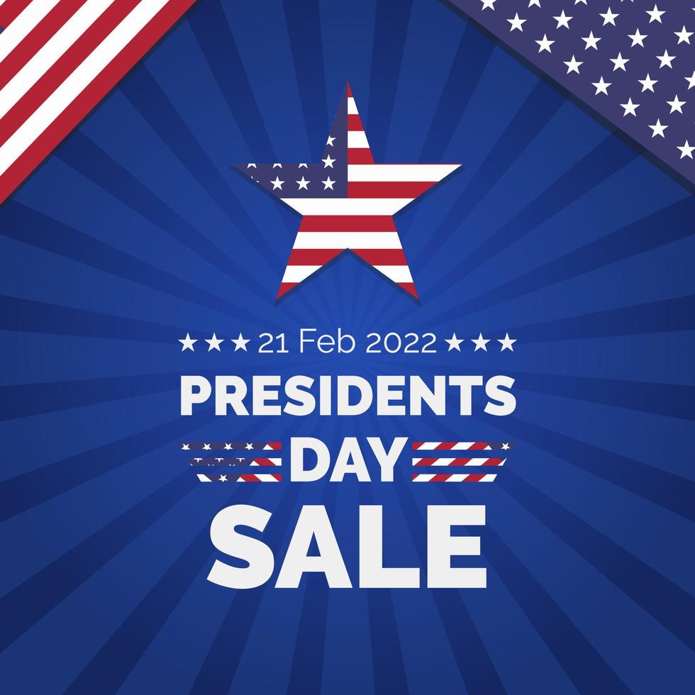 President Day Sale 21. Februar Social Media Post Square Banner Vorlage vektor