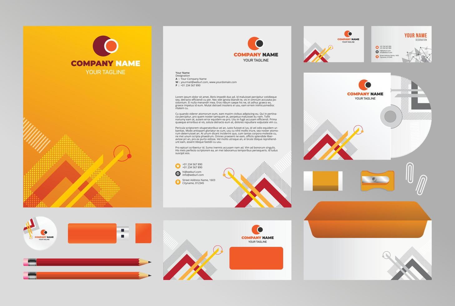 Briefpapier-Design, Corporate-Identity-Vorlage vektor