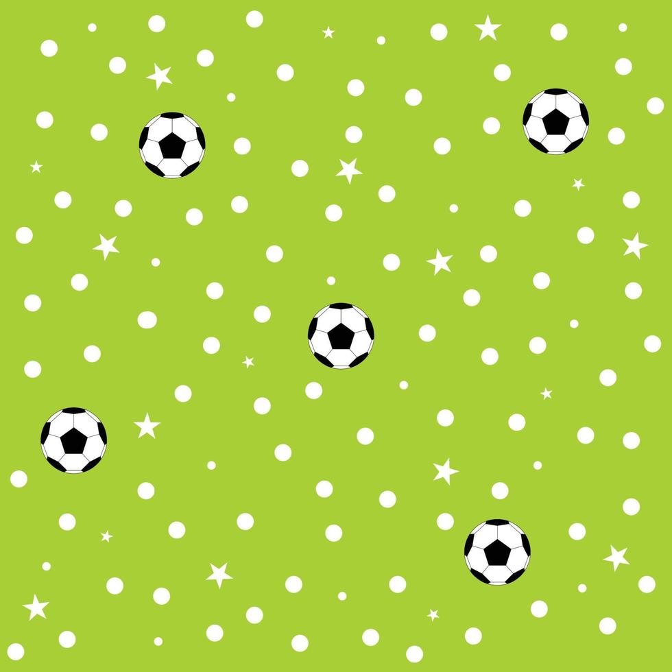 Fußball Ball Star Polka Dot grüner Hintergrund vektor