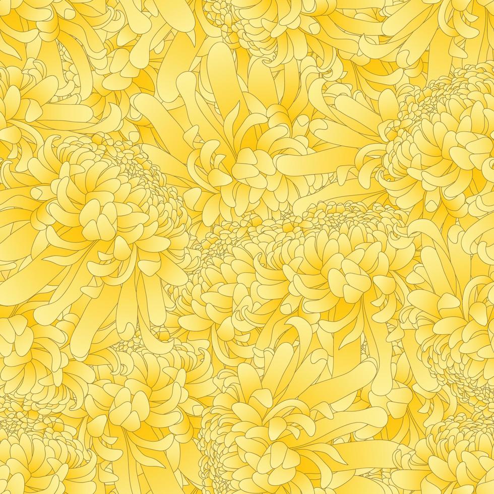 Gelbe Chrysantheme Blume nahtloser Hintergrund vektor