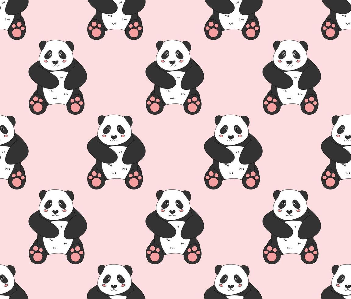 süßer Panda auf rosa Hintergrund vektor