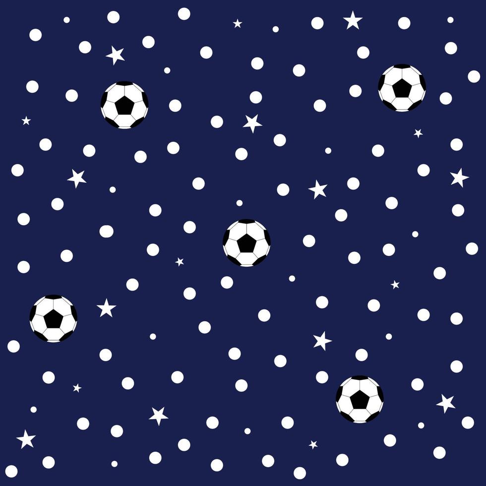Fußball Ball Star Polka Dot dunkelblauen Hintergrund vektor