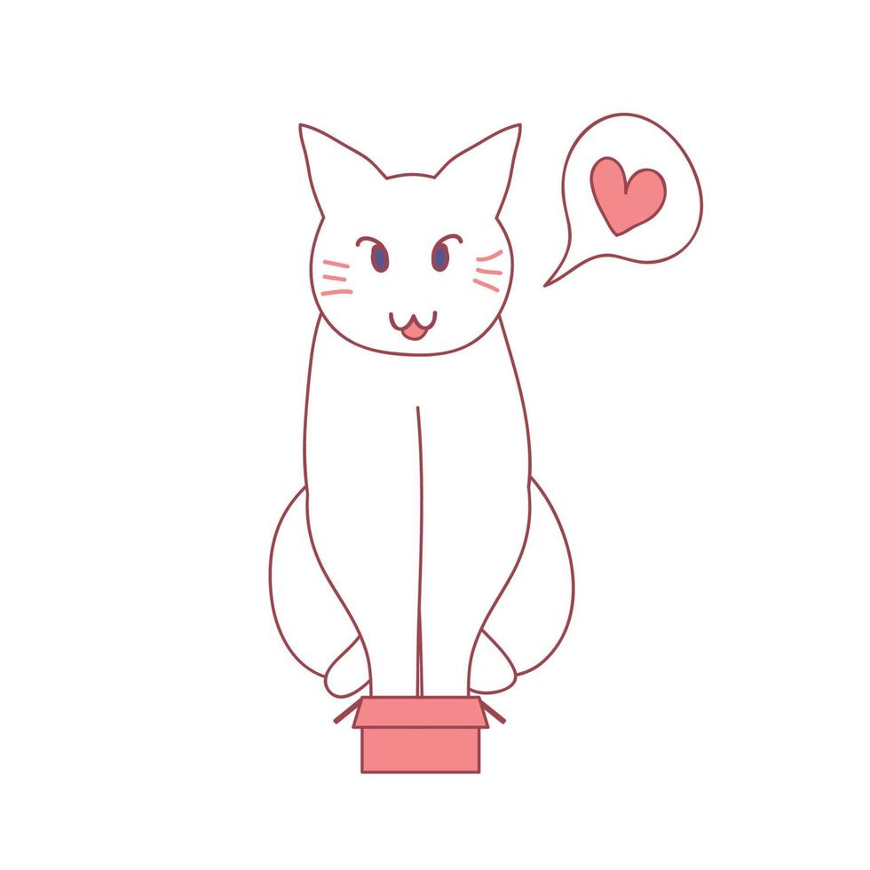 Katzen-Liebesbox in jeder Größe vektor