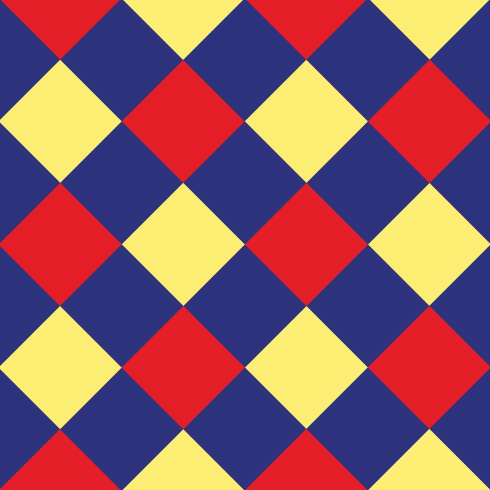 blauer roter gelber Diamant Schachbretthintergrund vektor