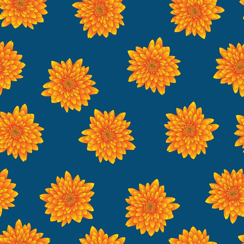 gelbe Chrysantheme auf indigoblauem Hintergrund vektor