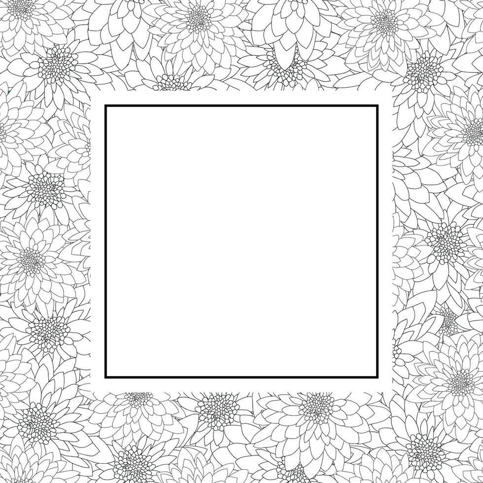 Chrysantheme Umriss Bannerkarte vektor