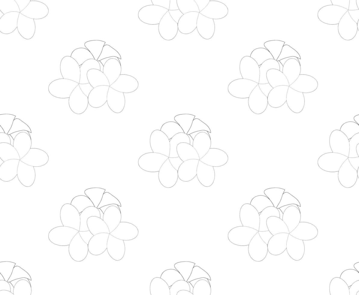 Plumeria, Frangipani nahtlos auf weißem Hintergrund vektor