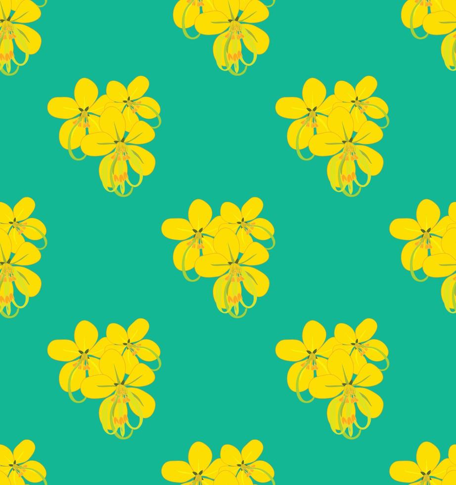 gul kassia fistel - gyllene dusch blomma på grön kricka bakgrund vektor