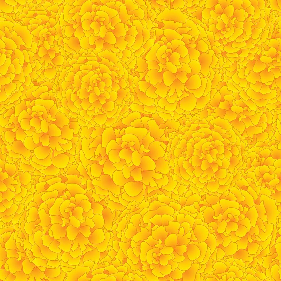 nahtlose Hintergrund der gelben Ringelblume. vektor