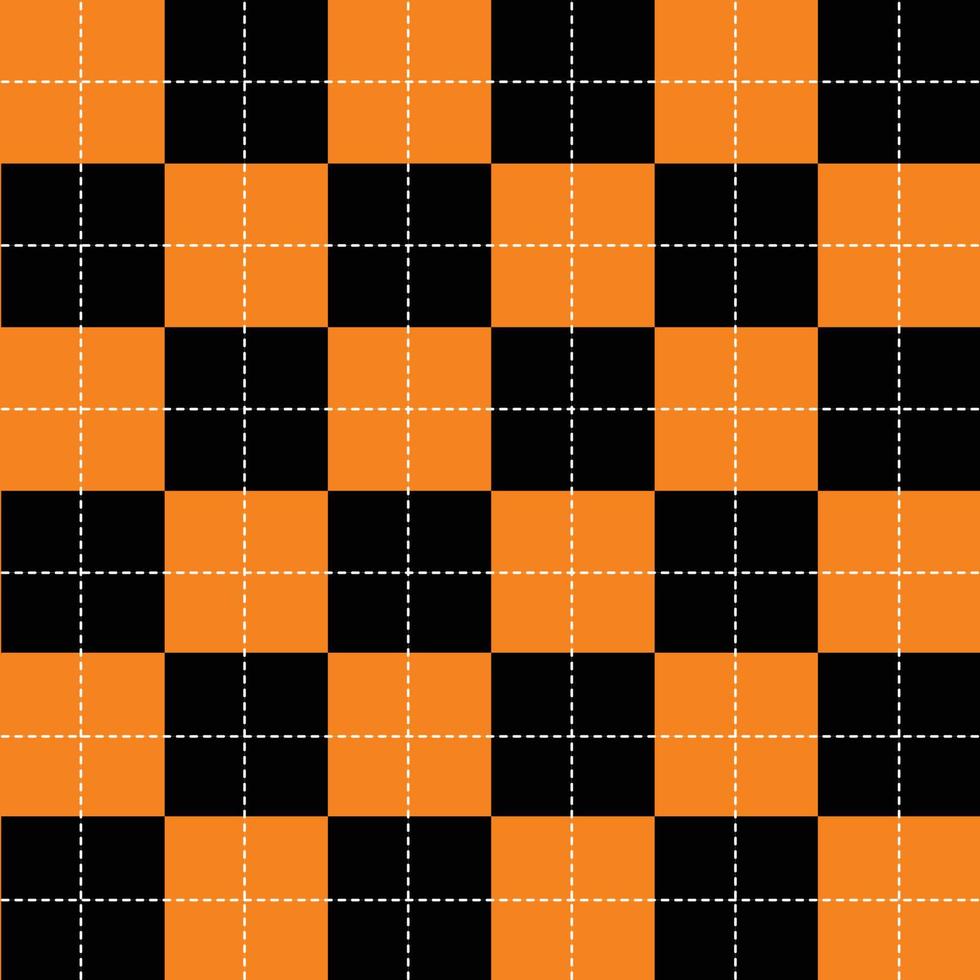 orange schwarz weiß Schachbrett Hintergrund vektor