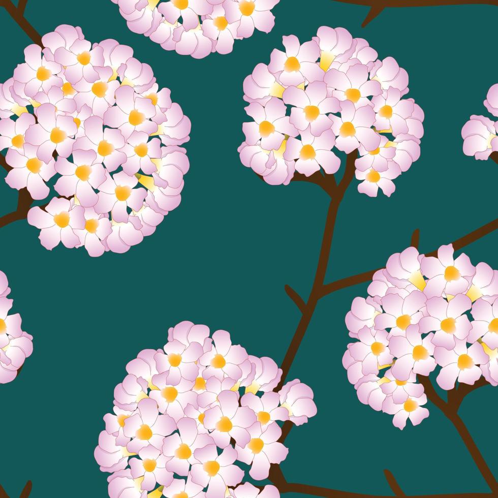 rosa Trompetenblume auf grünem Hintergrund. Vektor-Illustration vektor