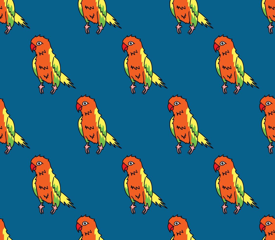 bunter Papagei auf indigoblauem Hintergrund vektor