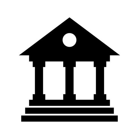 Bank Glyphe Schwarze Ikone vektor