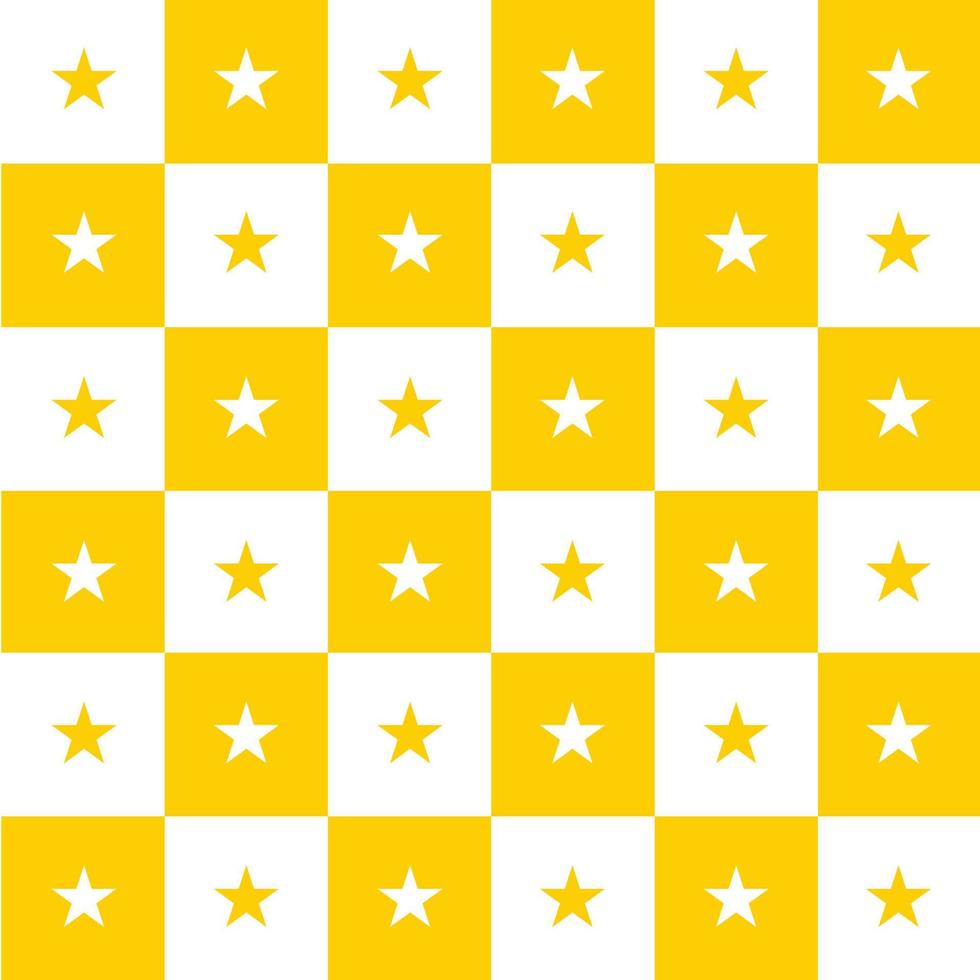 Stern gelb weißer Schachbretthintergrund vektor