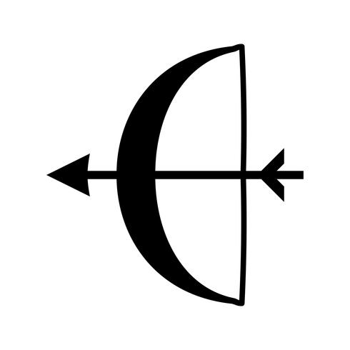 Bågskytte Glyph Black Icon vektor