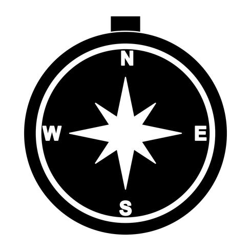 Kompass Glyphe Schwarze Ikone vektor