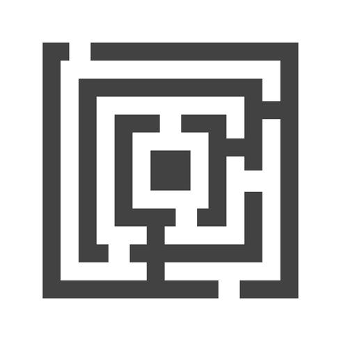 Labyrinth Glyphe schwarze Ikone vektor