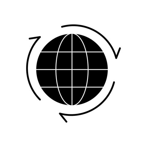 Globus Glyphe Schwarze Ikone vektor