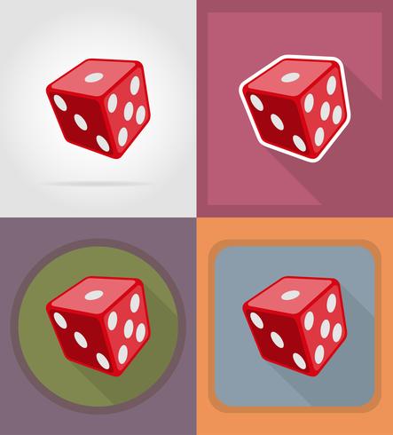 tärning tärning casino platta ikoner vektor illustration
