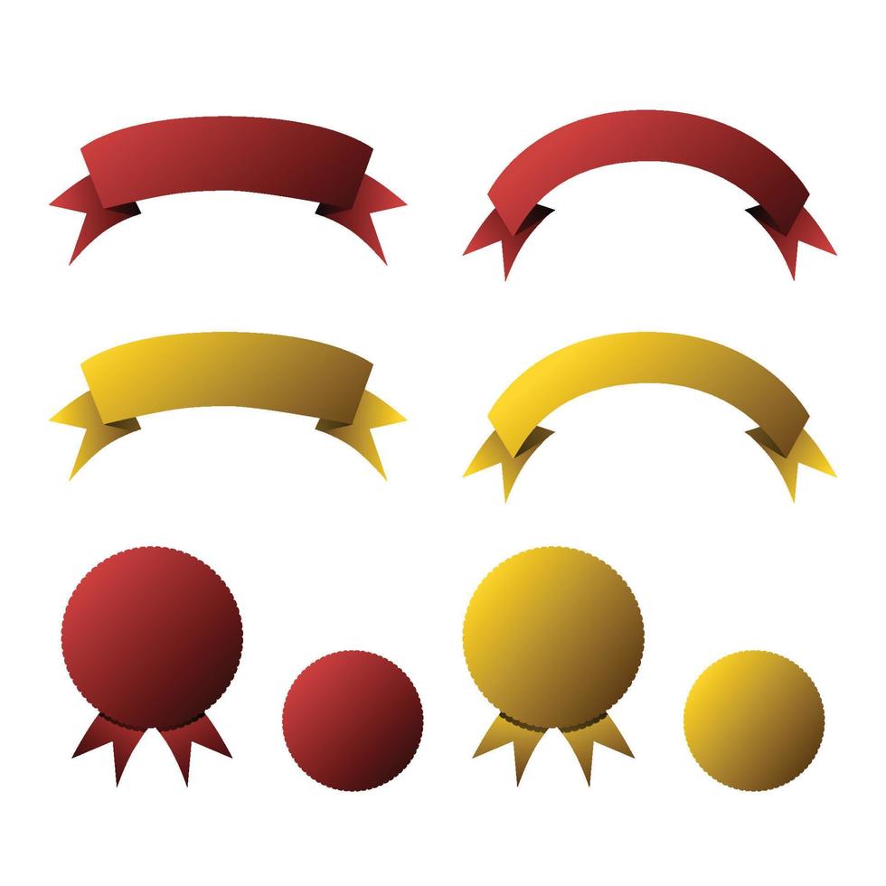Rot- und Goldband-Banner-Set. vektor