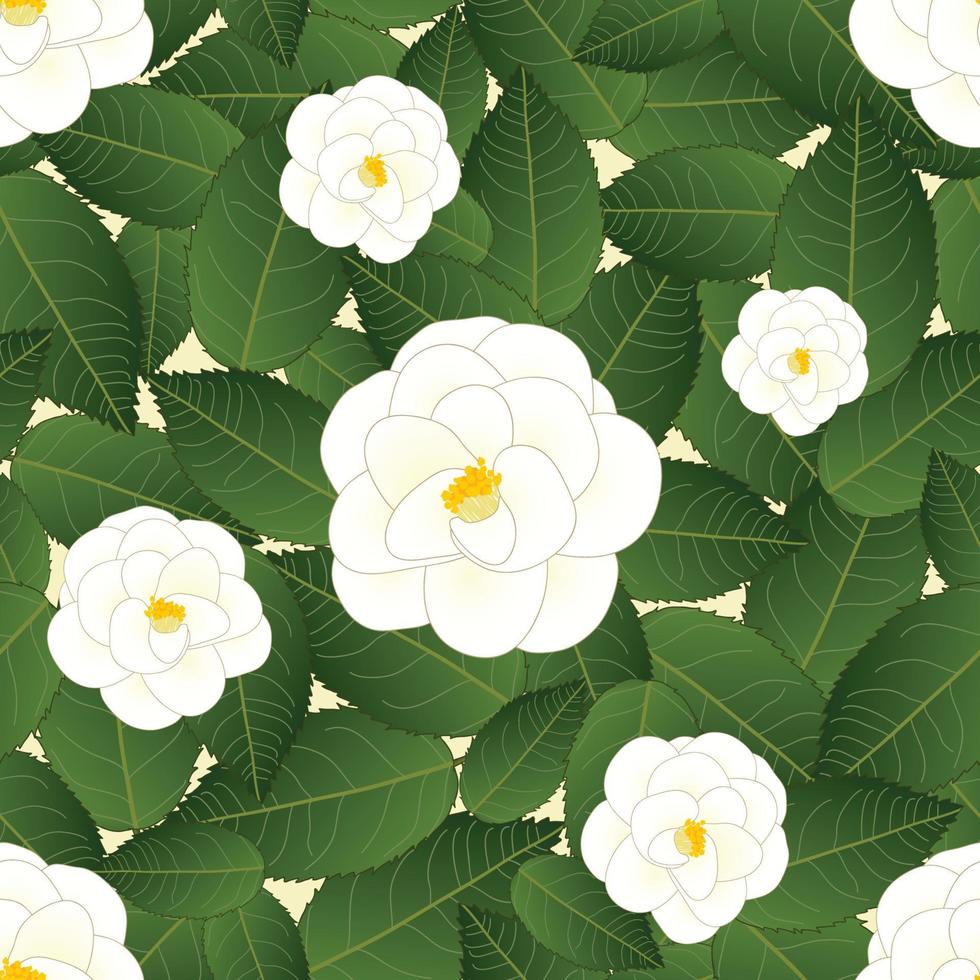 vit camellia blomma på elfenben beige bakgrund vektor