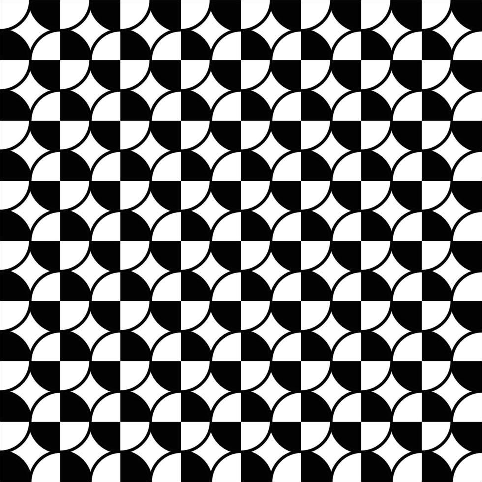 weißer schwarzer Kreis nahtlos auf weißem Hintergrund. Vektor-Illustration vektor