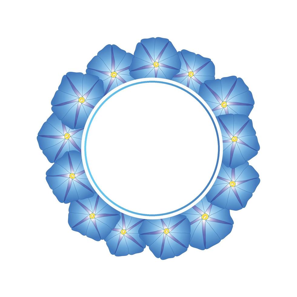 blauer Morgenruhm-Blumen-Banner-Kranz vektor