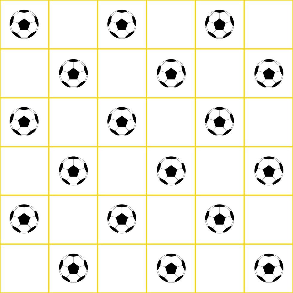 fotboll boll gult rutnät vit bakgrund vektor